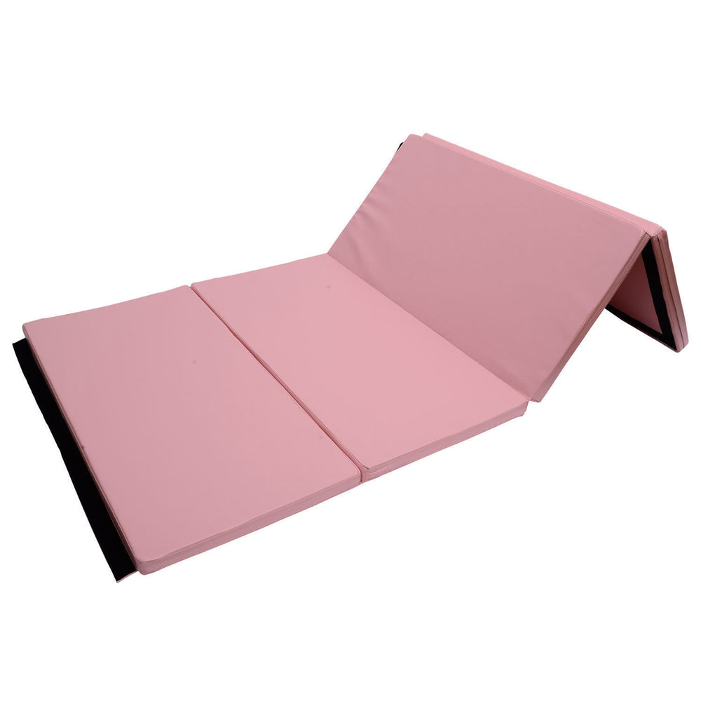 Foldable Gymnastics Mat 1.22m x 2.42m x 5cm with Carry Handles, Pink