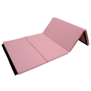 Foldable Gymnastics Mat 1.22m x 2.42m x 5cm with Carry Handles, Pink