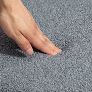 Set of 4 kitchen chairs with fleece upholstery, grey