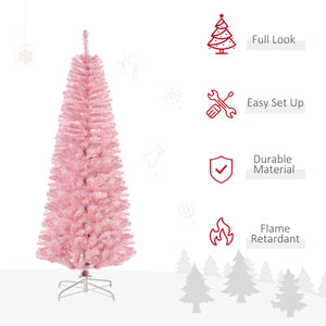 6ft Pink Pop-Up Artificial Christmas Tree