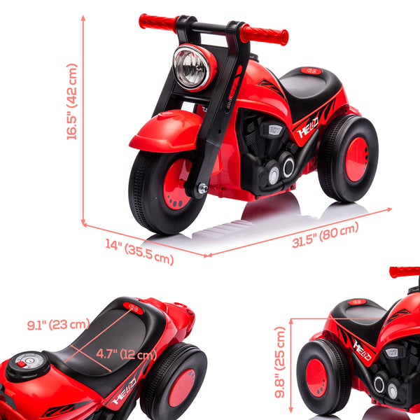 Toddler Motorcycle with Music and Bubbles, Red