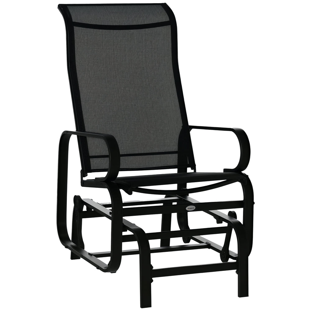 Rocking chair in breathable mesh fabric, black