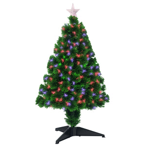 2.5ft Pre-Lit Small Artificial Christmas Tree with Fiber Optics