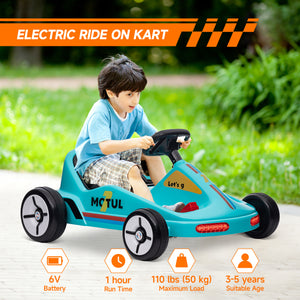 6V electric go-kart with music, light and horn, blue
