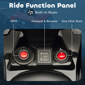 6V Electric Mountain Bike for Kids with Music and LED Headlights, Red