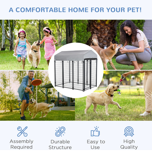 Dog kennel with waterproof and UV-resistant cover