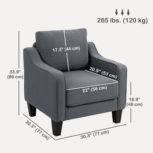 Modern accent chair with pocket springs, anthracite grey