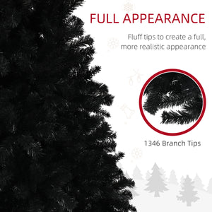 7.5ft Black Artificial Christmas Trees with Automatic Opening