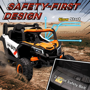 12V Electric Car with Remote Control, Battery Electric UTV with Spring Suspension, Orange