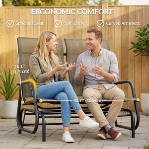 2-person Outdoor Rocking Bench, Brown
