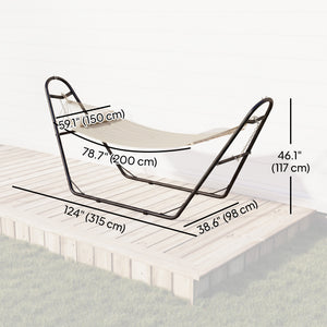 Hammock with Stand, Heavy Duty Camping Hammock with Detachable Pillow and Spreader Bar, 264 lbs Capacity, Cream White