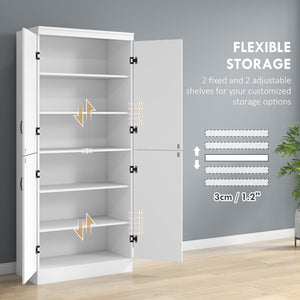 4-door storage unit with adjustable shelves, white