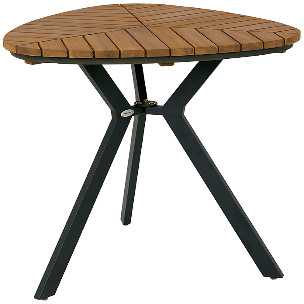 Patio Table with Steel Legs for Garden Backyard Teak