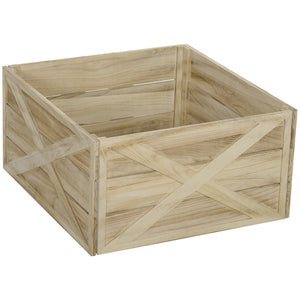 Christmas tree skirt with light aged wood finish