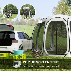 Foldable mosquito net tent with carry bag and 2 doors, cream white