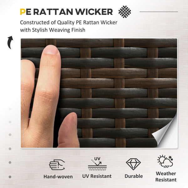 3-piece garden furniture set with cushions, glass coffee table and adjustable legs, cream white