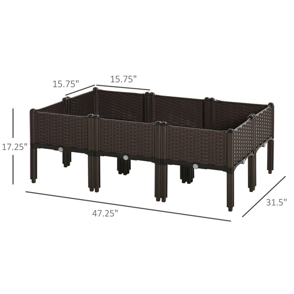 6-piece raised garden bed in PP