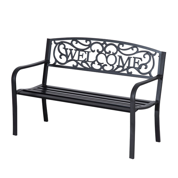 2-seater metal garden bench