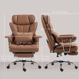 Massage office chair with 6-point vibration, brown