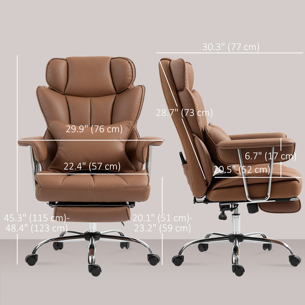 Massage office chair with 6-point vibration, brown