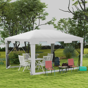 10 x 13 reception roof with mesh side walls, white