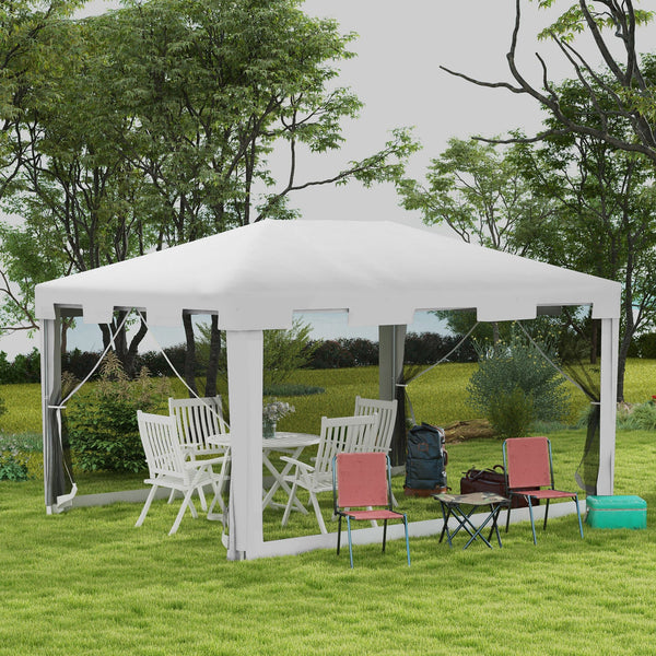 10 x 13 reception roof with mesh side walls, white