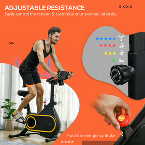 Magnetic Resistance Exercise Bike with LCD Display, Black and Yellow