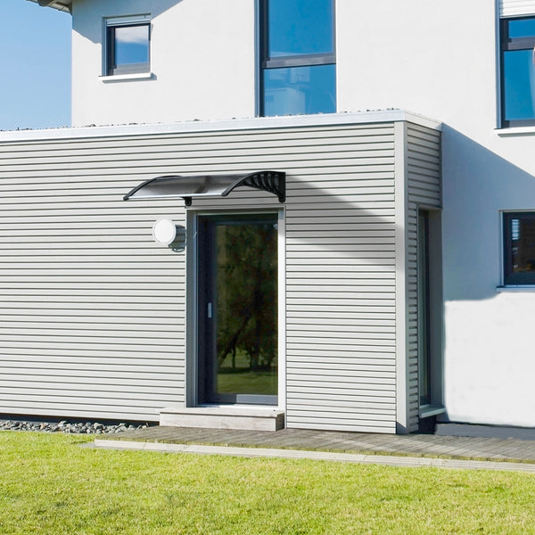 3.4 x 3.2 ft polycarbonate door canopy, brown 