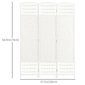 3-Panel Folding Room Divider in Corrugated Fiber, White