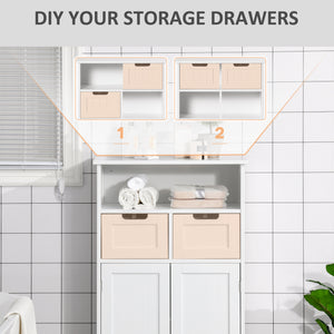 Freestanding bathroom cabinet with adjustable shelf and drawers, white