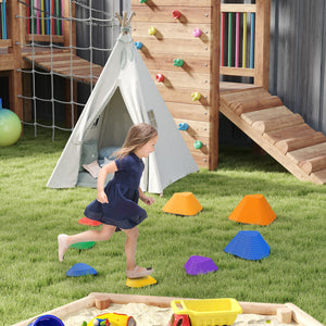 Set of 9 non-slip stacking stones for children, heart-shaped