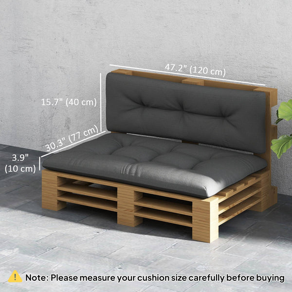 2-piece pallet cushion set, charcoal gray 
