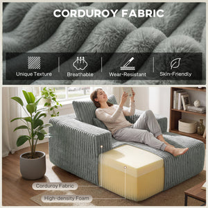 Sofa bed with pillow, single seat, grey