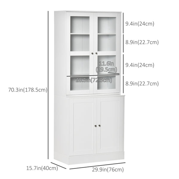 Bookcase with doors, shelf and 2 adjustable shelves, white