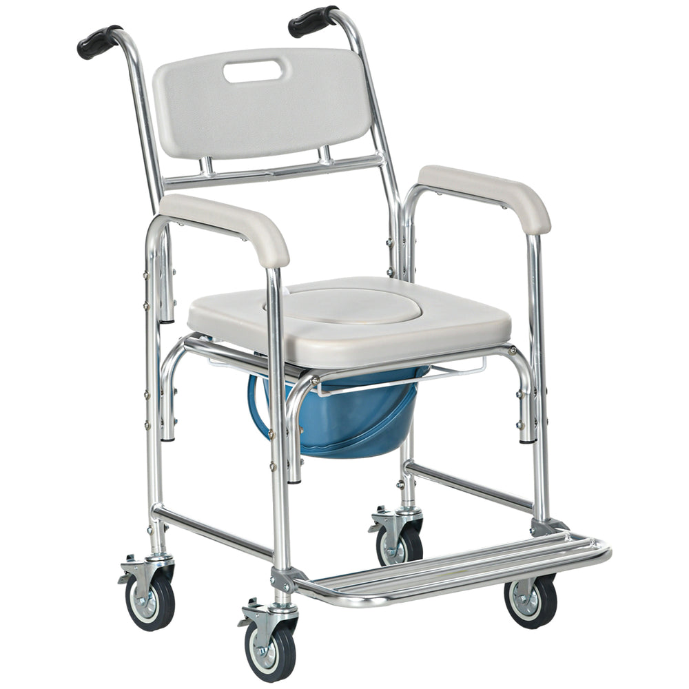 3-in-1 Shower Wheelchair with Padded Seat