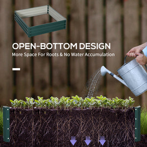 Raised planter made of galvanized steel, green 