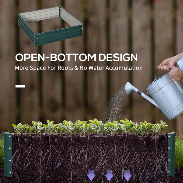 Raised planter made of galvanized steel, green 