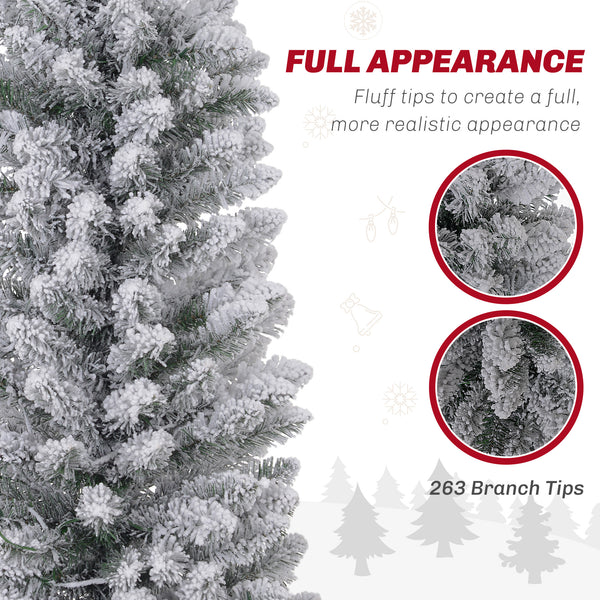 5ft Pre-Lit Frosted Green Artificial Christmas Tree with Warm White LED Light
