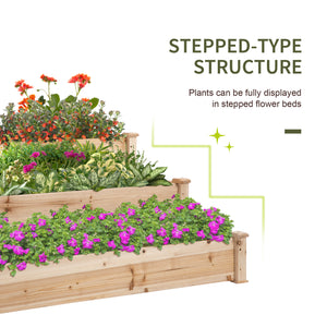 3-Tier Raised Garden Bed Kit, Natural Color