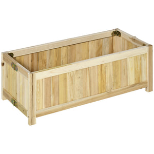 Folding raised wooden planter for garden and terrace