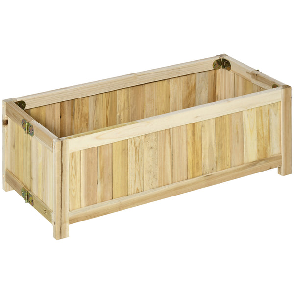 Folding raised wooden planter for garden and terrace