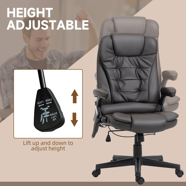 Massage and heating office chair in faux leather