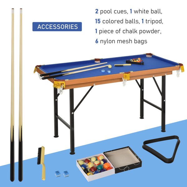 Mini Portable Pool Table with Cues, Ball, Chalk and Rack, Blue