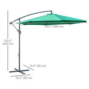 10-foot cantilever parasol, green
