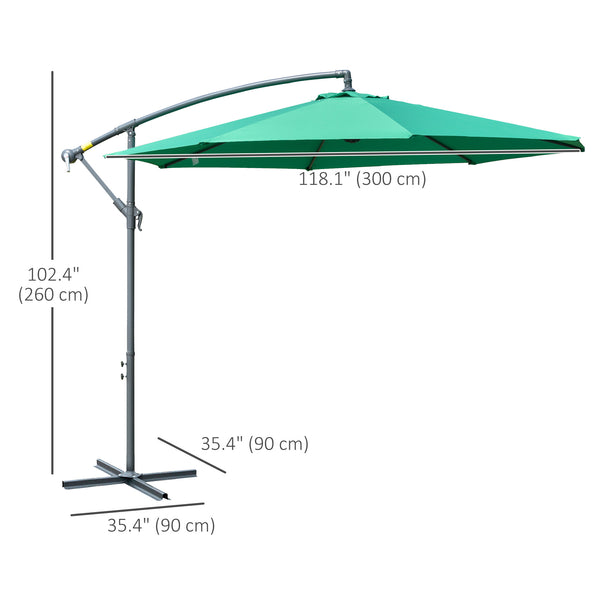 10-foot cantilever parasol, green
