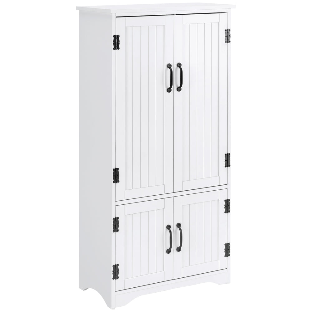 4-Door Multi-Tier Pantry, White