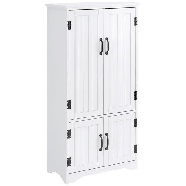 4-Door Multi-Tier Pantry, White
