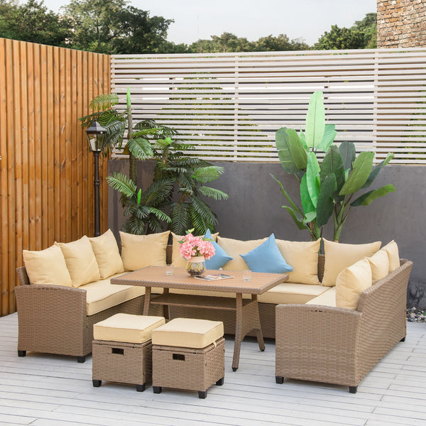 6-piece furniture set in woven resin