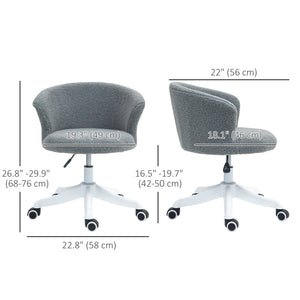 Soft, armless office chair with adjustable height, grey