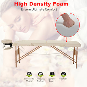 Professional adjustable folding massage table – Beige